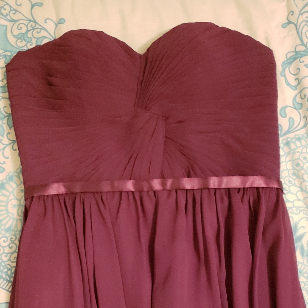 Purple strapless long dress